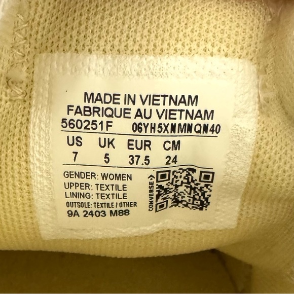 Converse All Star White Platform Low Top Canvas Sneakers with Black Trim - Picture 7 of 8